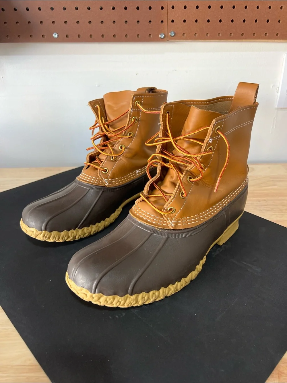 L.L. Bean Two-Tone 8” Duck Boots in Brown and Tan